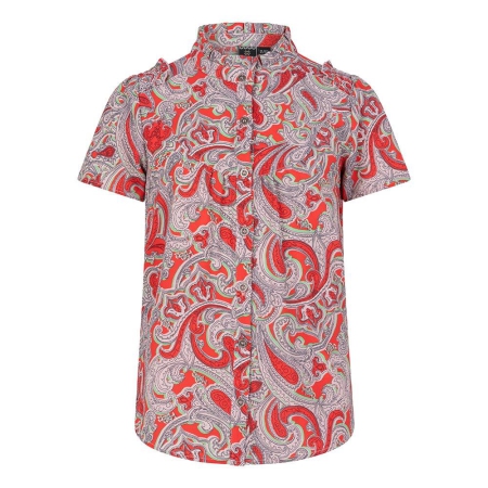 Indian Blue Jeans shirt paisley soft red (IBGS23-5119)