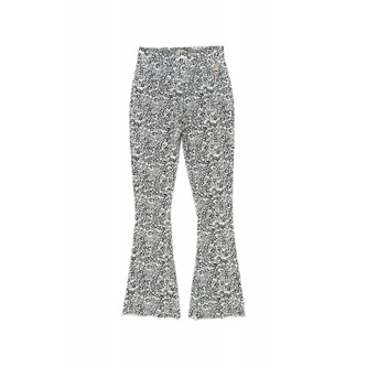 Topitm flaired pants Eline rib aop grey off white