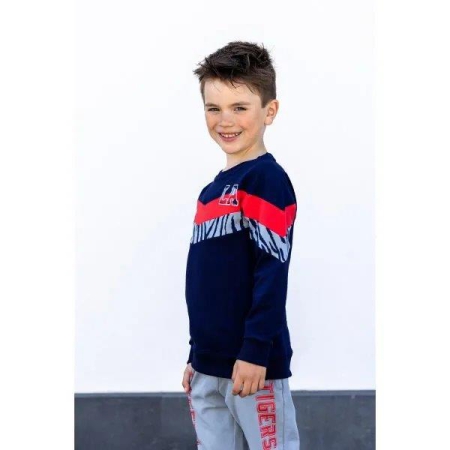 B'Chill sweater Dex navy rood grijs