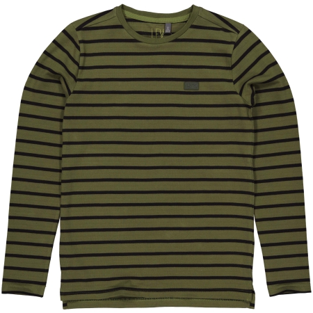 Levv longsleeve Aart olive dust stripe