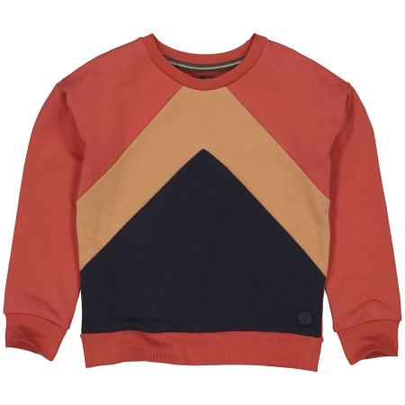 Levv sweater Berra red vintage color block