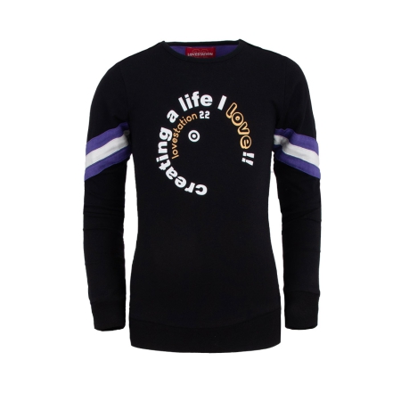 Lovestation22 sweater Godelief purple black (B22G-882)