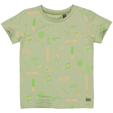 Quapi shirt Raaf aop green mist scrabble