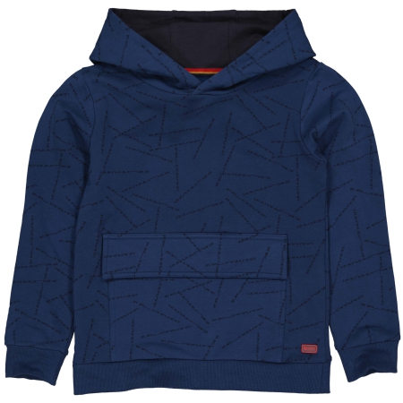 Quapi hoodie Ravi aop blue titan tekst