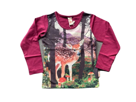 Wild longsleeve burgundy Marty-fawn aop hert