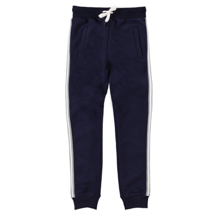 B'Chill sweatpants Dave navy grijs witte bies