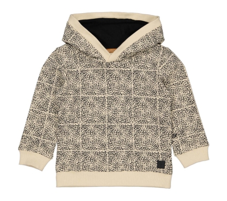 Levv hoodie Beno aop creme check grunge