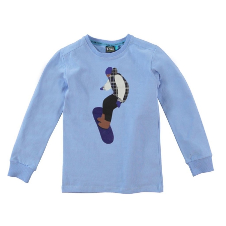 B'Chill longsleeve Pascal lichtblauw snowboarder