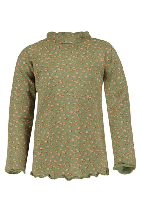 4President longsleeve Dieke fall flower aop loden green