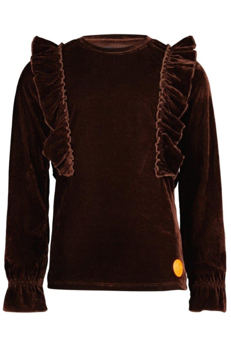 4President velvet longsleeve Heath dark brown