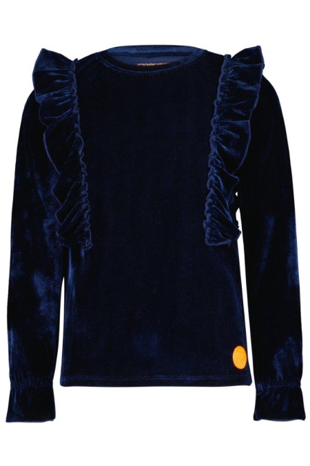 4President velvet longsleeve Heath navy