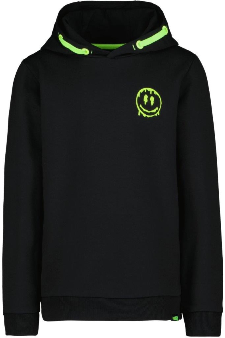 Louder! hoodie Jaxx black (achterkant smiley)