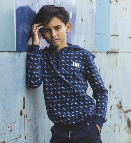 Billy & Lilly hoodie Raf BL print navy blue