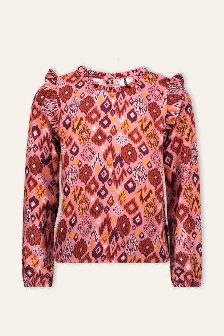 B.Nosy longsleeve oudroze met print Peggie (Y308-5195-563)