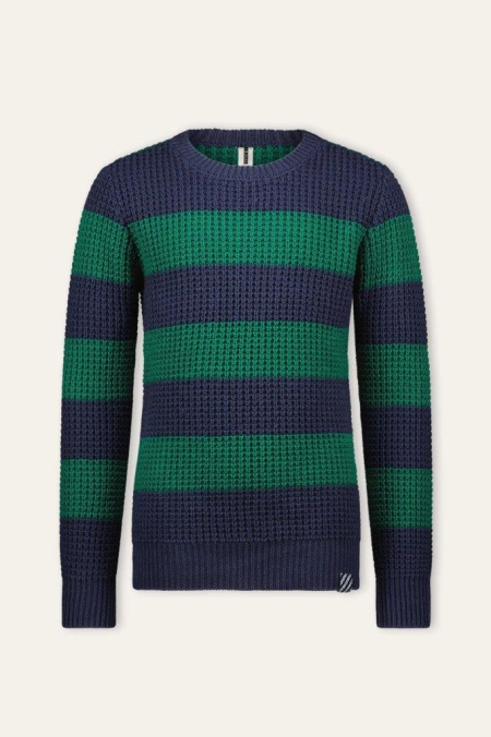 B.Nosy gebreide sweater navy groen gestreept (Y308-6335-151)