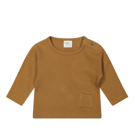 Riffle Amsterdam rib longsleeve Moon caramel brown (8219)