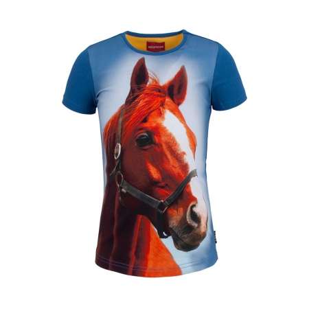 Lovestation22 t-shirt Vivian blue paard (A23-229)