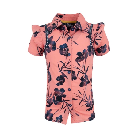 Nais shirt Florien multi coral (A23-410)