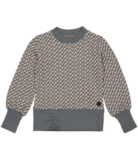 Levv sweater Davina geometric basil groen