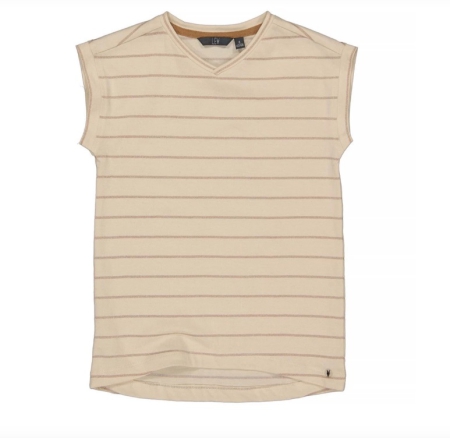 Levv top Delphi aop creme stripe