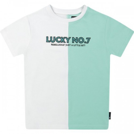 Lucky No. 7 shirt bright white ocean weave (LNS23SS002)