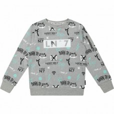 Lucky No. 7 sweater grey melange (LNS23SW007)