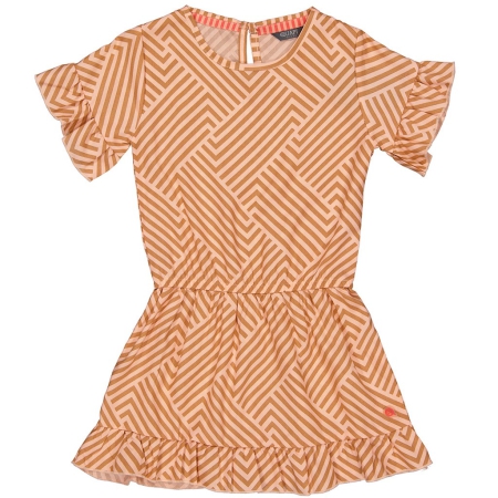 Quapi jurk Tammy aop peach stripes