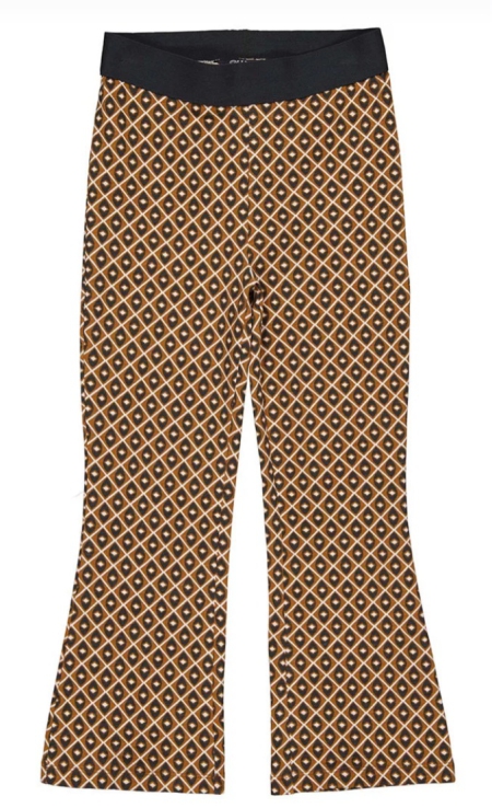 Quapi flaired broek Tina aop camel retro