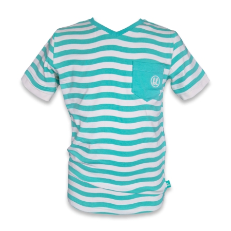 Billy & Lilly shirt Jordie electric green stripe wave print