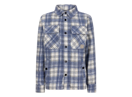 Indian Blue Jeans shirt jacket check steel blue (IBBS24-5504)