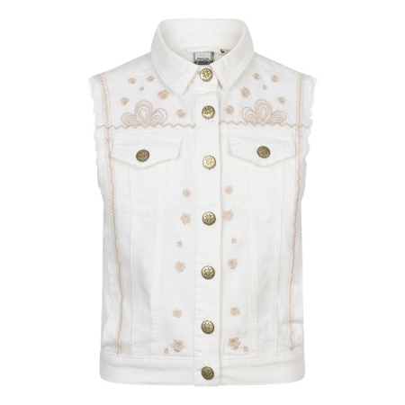 Indian Blue Jeans gilet embroidery lily white (IBGSS24-1041)